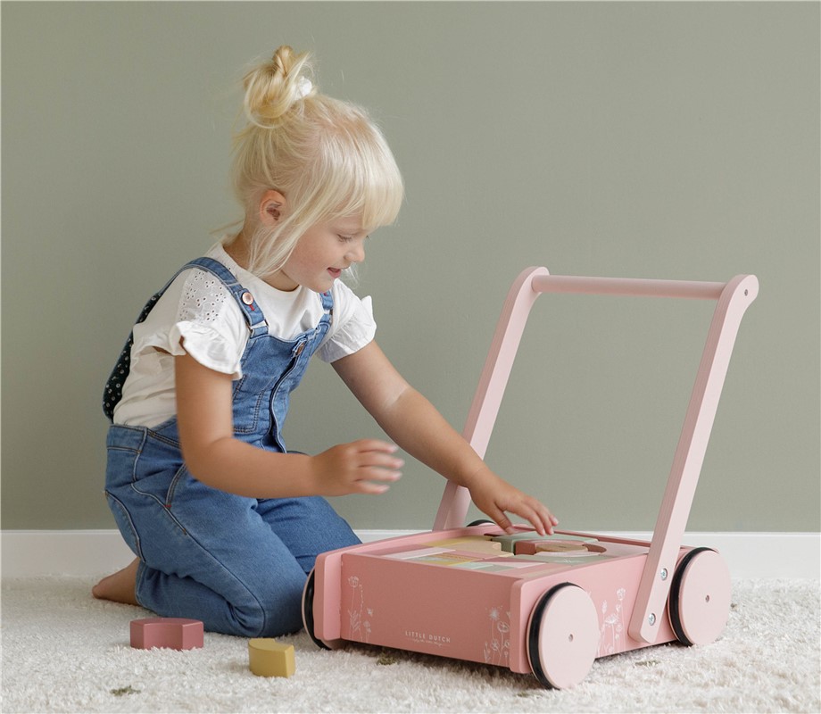 CAMINADOR CON BLOQUES FLOWERS ROSA LITTL