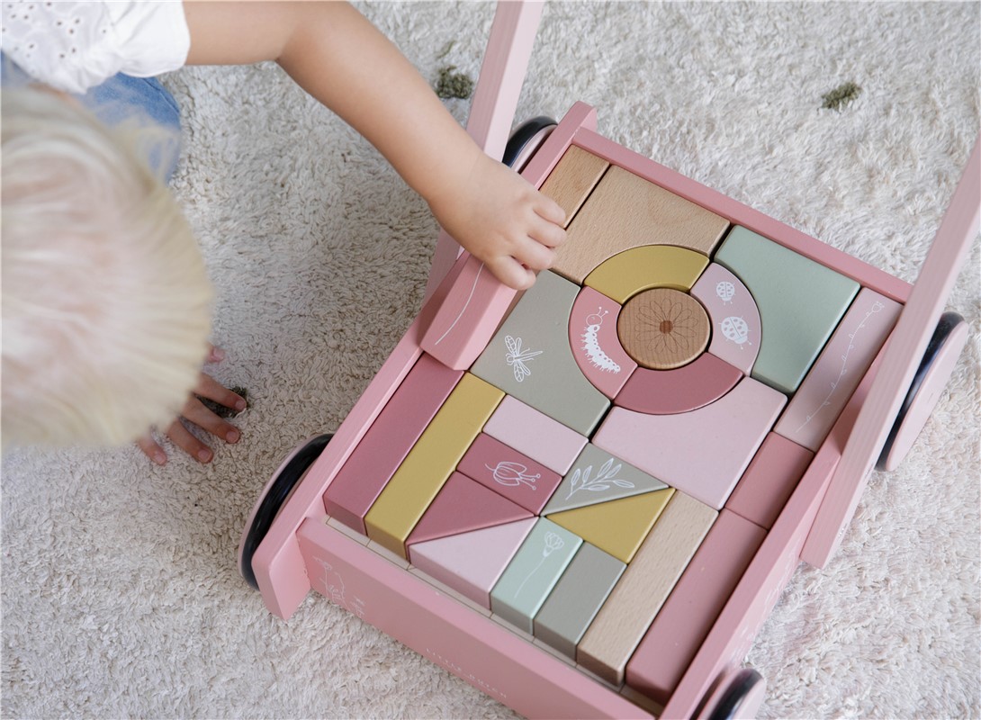 CAMINADOR CON BLOQUES FLOWERS ROSA LITTL